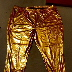 Roaman's Plus Size 3X Gold Leggings Brand New